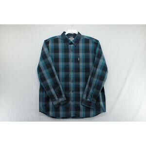 Carhartt Button Down Shirt Men's XL Blue Plaid Relaxed Fit Long Sleeve 102278